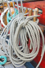 Rigging of an ancient sailing vessel