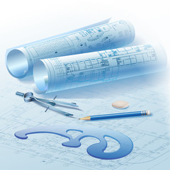 Architectural background. Part of architectural project