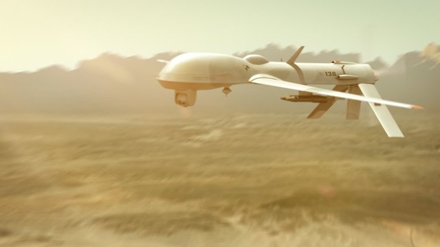 Military drone (UAV) seeking enemies