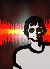 Background illustration for a Club or DJ set Poster