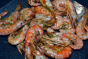 Grilled prawns