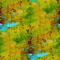 seamless blue painting green yellow watercolor with bright brush