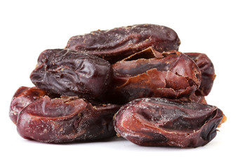 delicious dried dates isolated on white