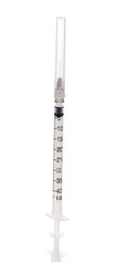 Insulin syringe isolated on white
