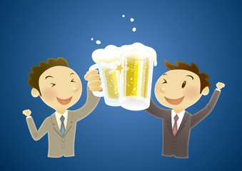 サラリーマンビールで乾杯 © iamai