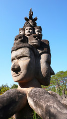 Historic buddha sculpture in Laos