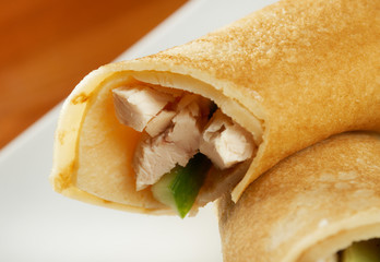 rolled pancakes stuffed chicken