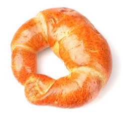 One bagel isolated on white