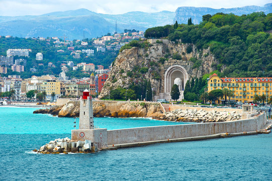 View Of Mediterranean Resort, Nice, Cote D'Azur, France