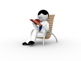 Relaxed Businessman 3D on White