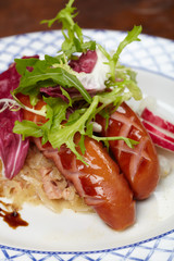 sausages with cabbage
