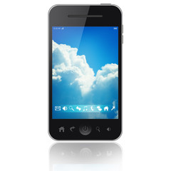 Mobile phone isolated on white background