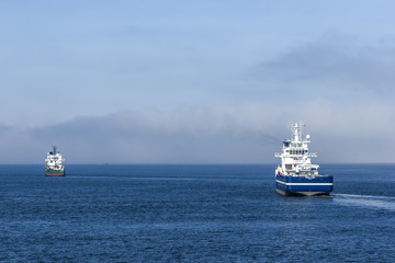 Two cargo ships