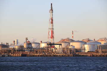 Naklejka premium industrial dusk view