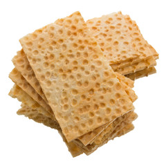 Crackers on a white background