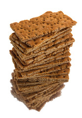 Crackers on a white background