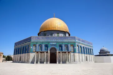 Tuinposter Golden Dome on the Rock Mosque (Har Ha-Bayit) in Jerusalem © Aleksandar Todorovic
