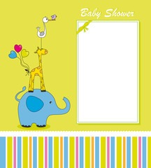 Tarjeta postal con divertidos animales © sonia