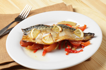 Baked mackerel