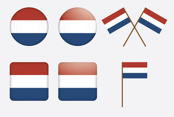 badges with flag of the Kingdom of the Netherlands