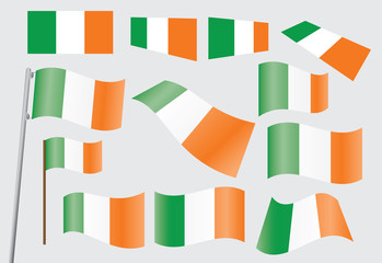 set of flags of Ireland vector illustration