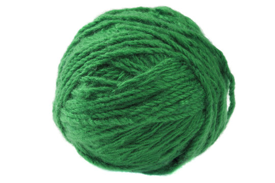 Ball of sea  green yarn