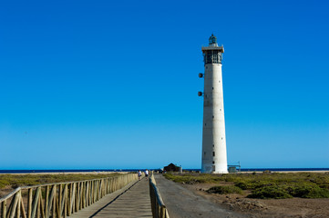 lighthouse on Fuerteventura beach in Morro Jable, Jandia