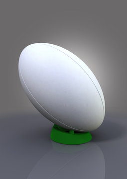 Rugby Ball On A Kicking Tee
