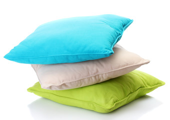 bright pillows isolated on white