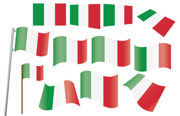 set of flags of Italy vector illustration