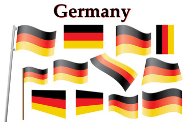 set of German flags vector illustration