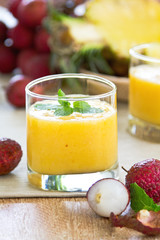 Lychee,Pineapple and Mango smoothie