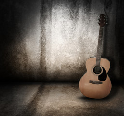 Fototapeta na wymiar Acoustic Guitar Muzyka Grunge