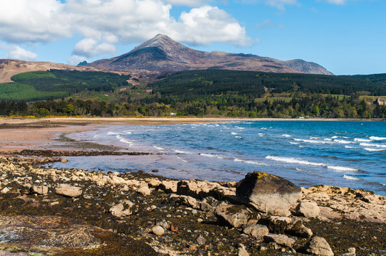 Goat Fell and Brodick Bay on the Isle of Arran, Scotland