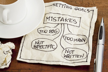 mistakes in setting goals on napkin
