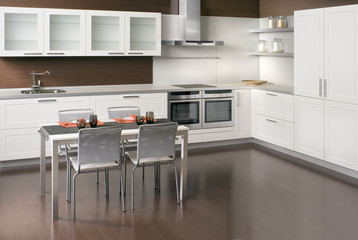 Modern white kitchen interior design - COCINA DISEÑO