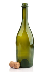Empty champagne bottle