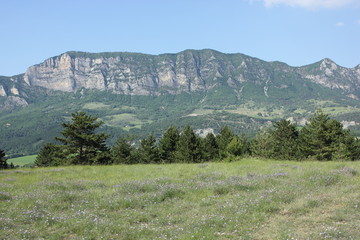 Saou Typical landscape of south of France, Drome Rhone Alps