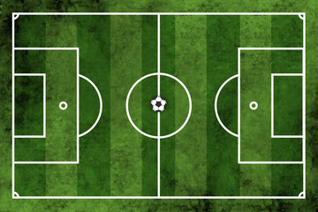 Football or soccer field with ball