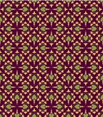 Print, бесшовный цветочный фон в стиле арт деко, восточный узор