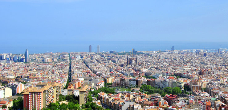 Vista panorámica de Barcelona, Spain (Europe)