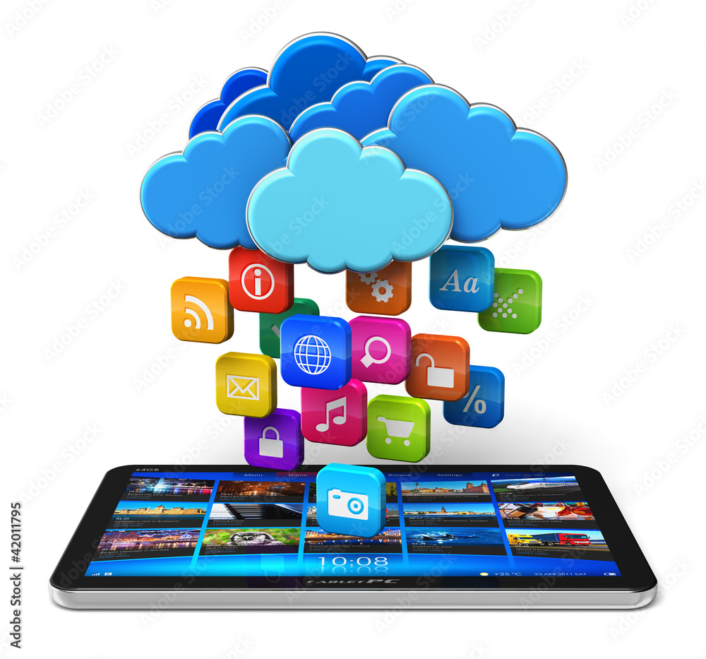 Poster cloud computing and mobility concept