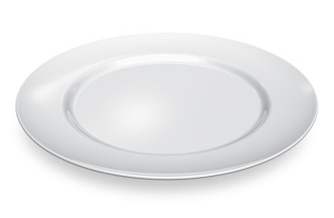 Empty white porcelain plate