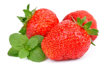 strawberry with fresh mint
