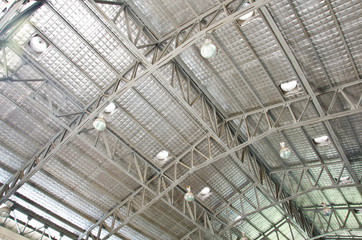 Steel roof structure.