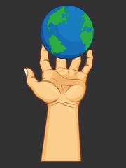 Hand Grasping the World