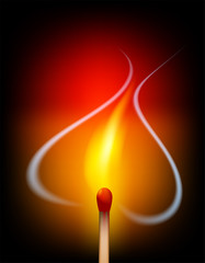 Love heart flame