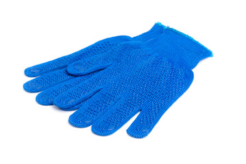 work gloves blue color isolated on white background