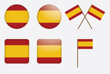 set of badges with flag of Spain vector illustration