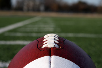 Football with yard lines beyond